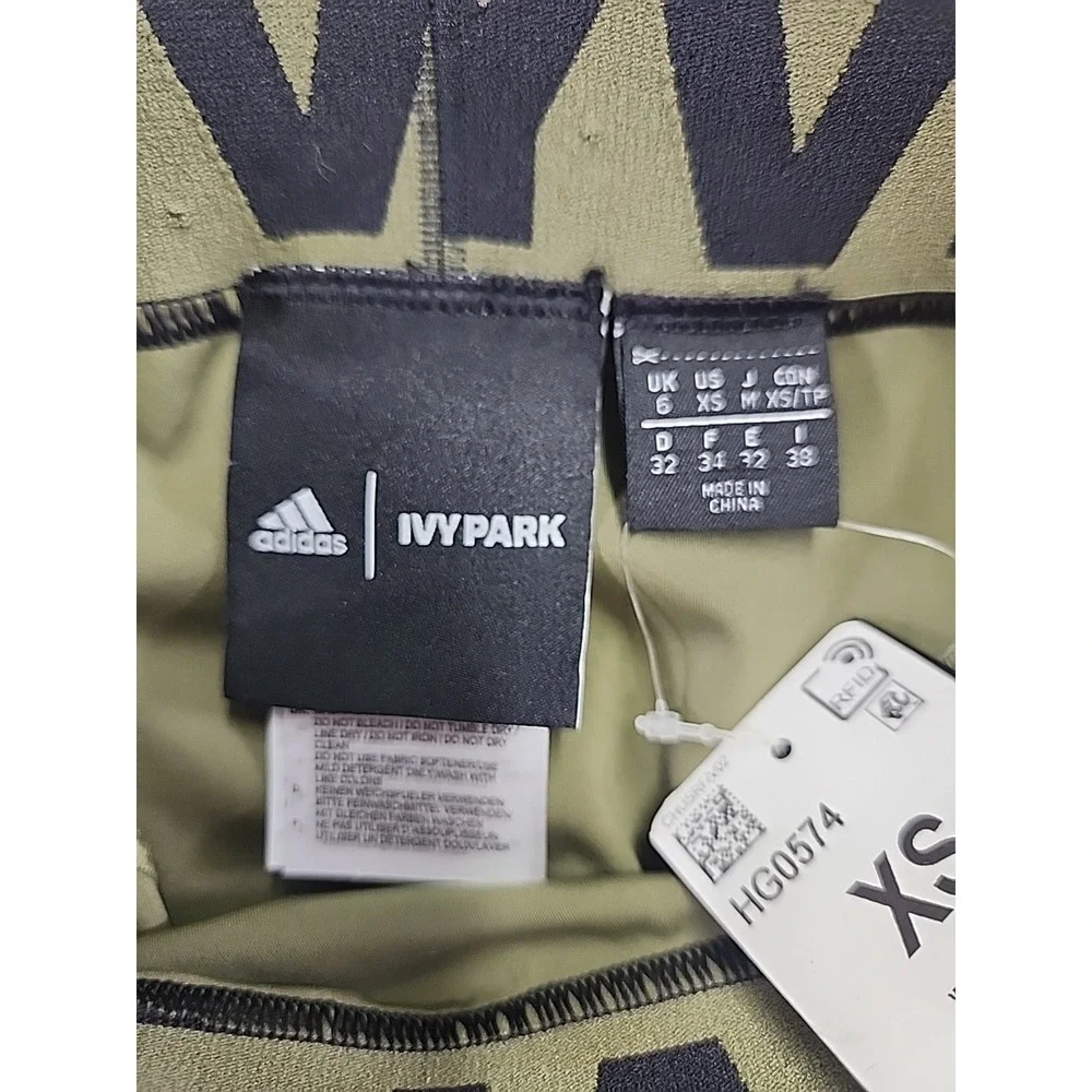 Adidas Ivy Park Peloton Women's Olive Green High Waisted Cycling Biker Shorts XS